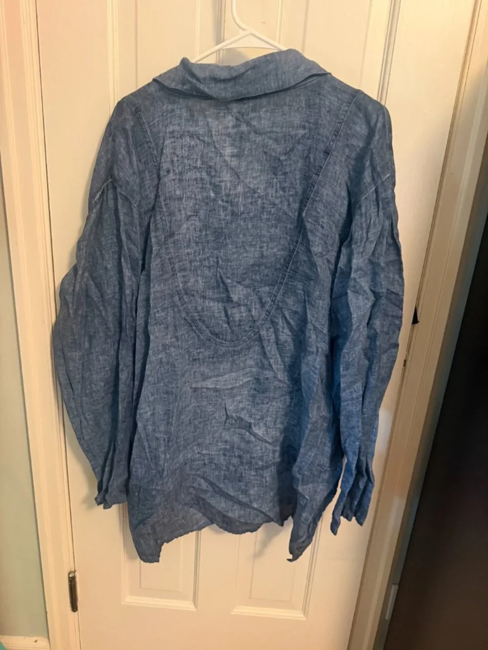 Cynthia Ashby Elon Linen Jacket Size 2 | Blue Lagenlook Oversized